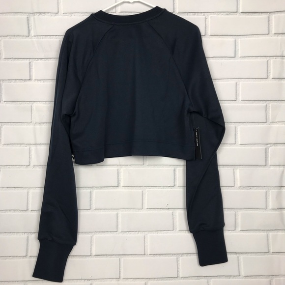 NEW Nike Blocked Logo Cropped Crewneck Sweatshirt - Picture 4 of 8